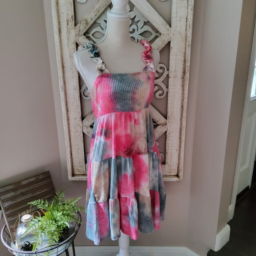 Colorful Tie-Dye Mini Dress